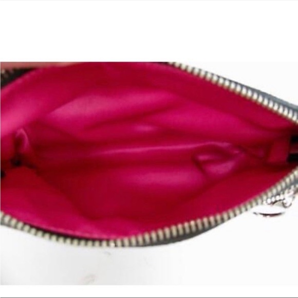 COACH POPPY WRISTLET EVENING PURSE FUCHSIA PINK TARTAN PLAID C LOGO SPARKLE BAG - Picture 7 of 12